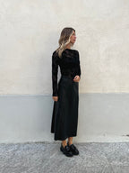 Gonna Midi Ecopelle 8066 Nero