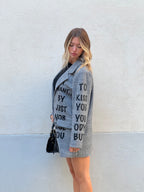 Blazer Over Galles Scritte 15978 Grigio