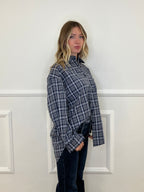 Camicia Over Check 17298 Blu