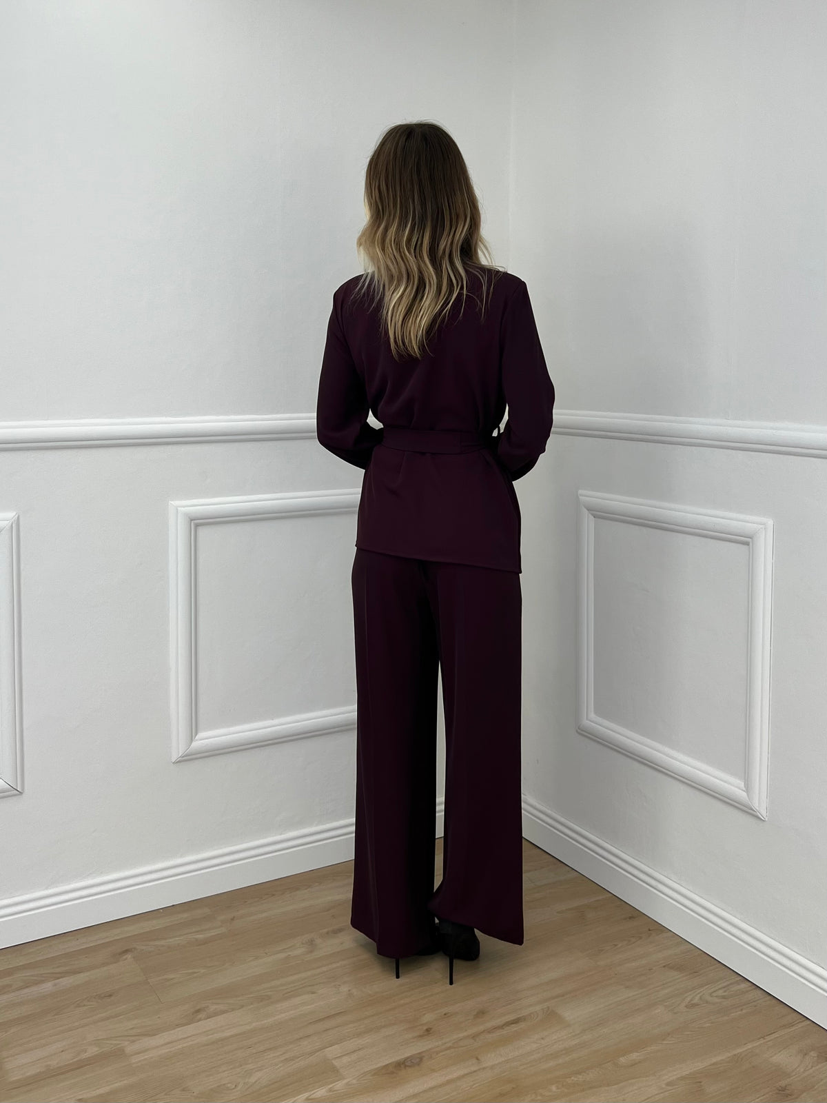 Giacca con Cintura Cady 6329 Burgundy