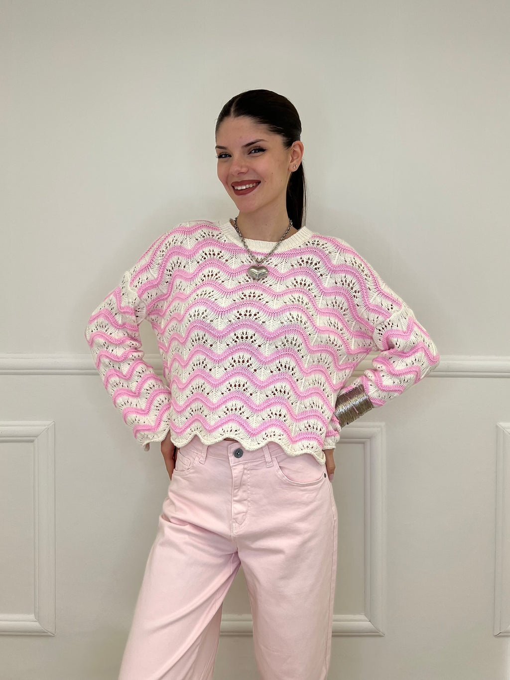 Maglia Traforata Ondine 10514 Rosa