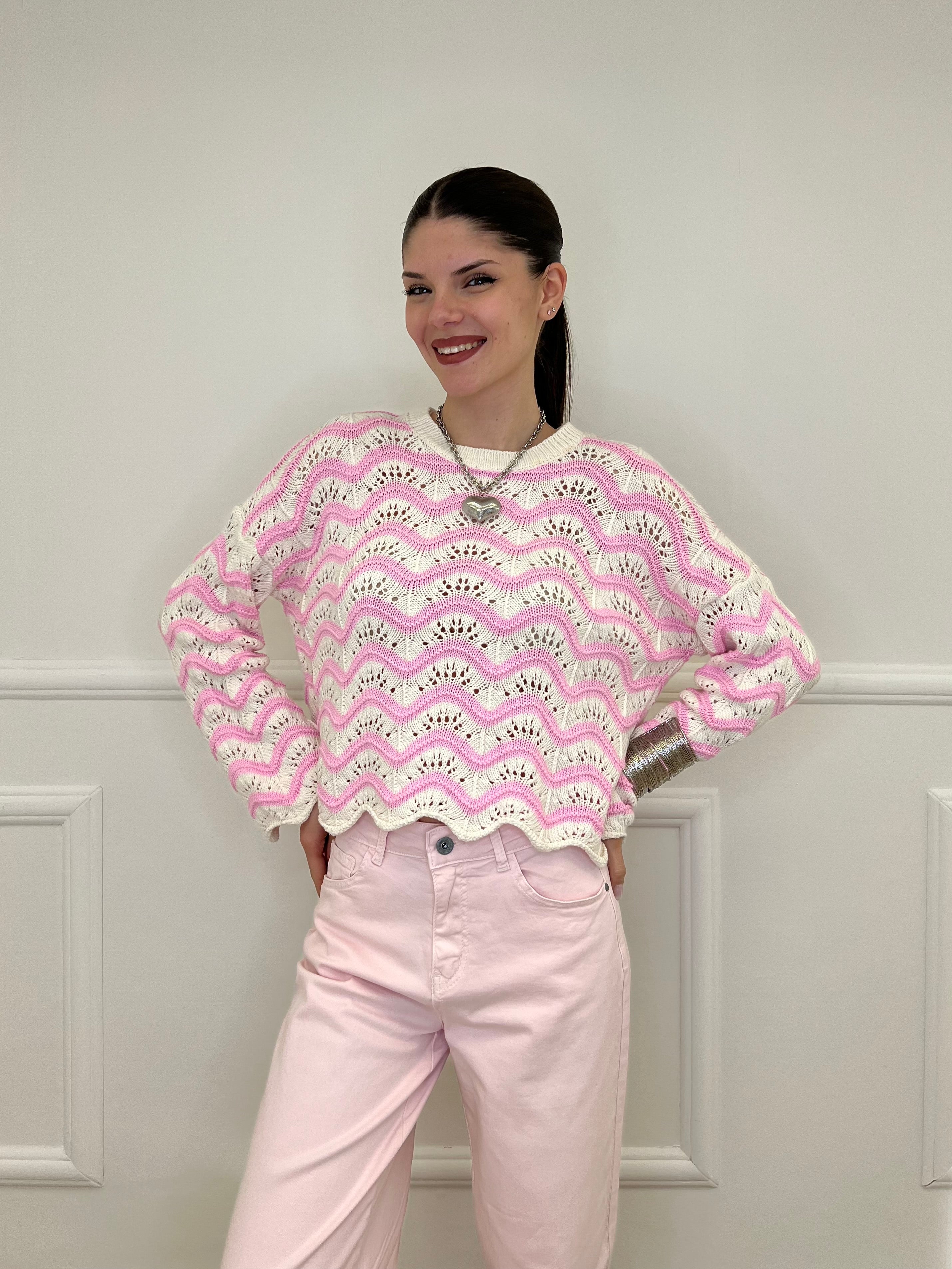 Maglia Traforata Ondine 10514 Rosa