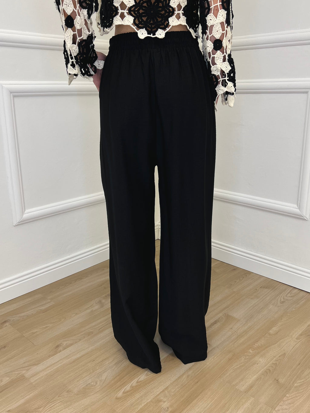 Pantalone Froissé Coulisse 81005 Nero