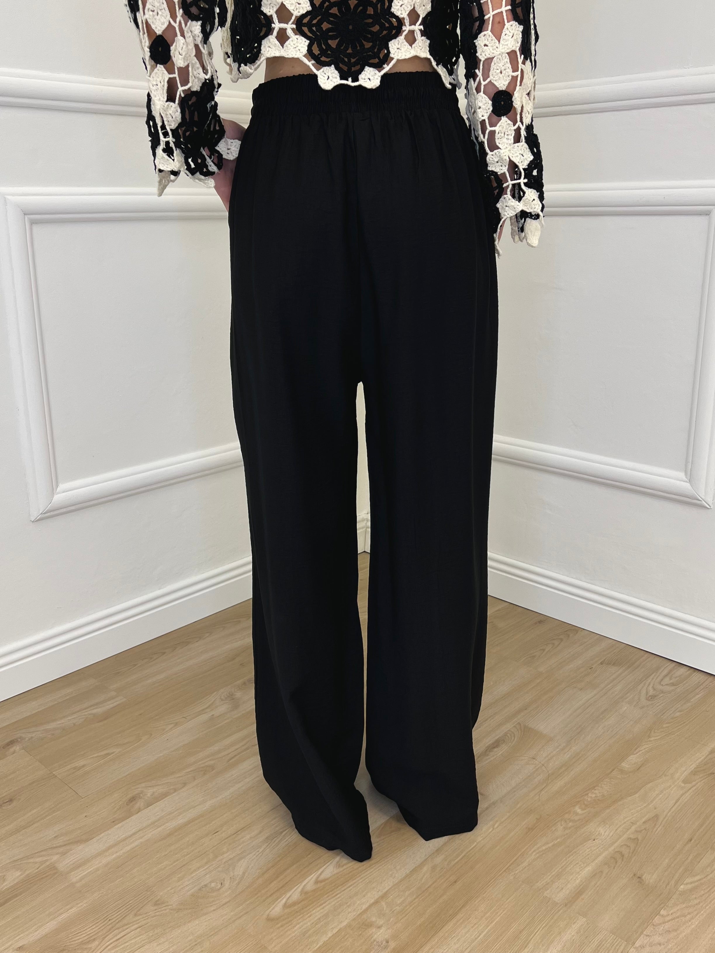 Pantalone Froissé Coulisse 81005 Nero