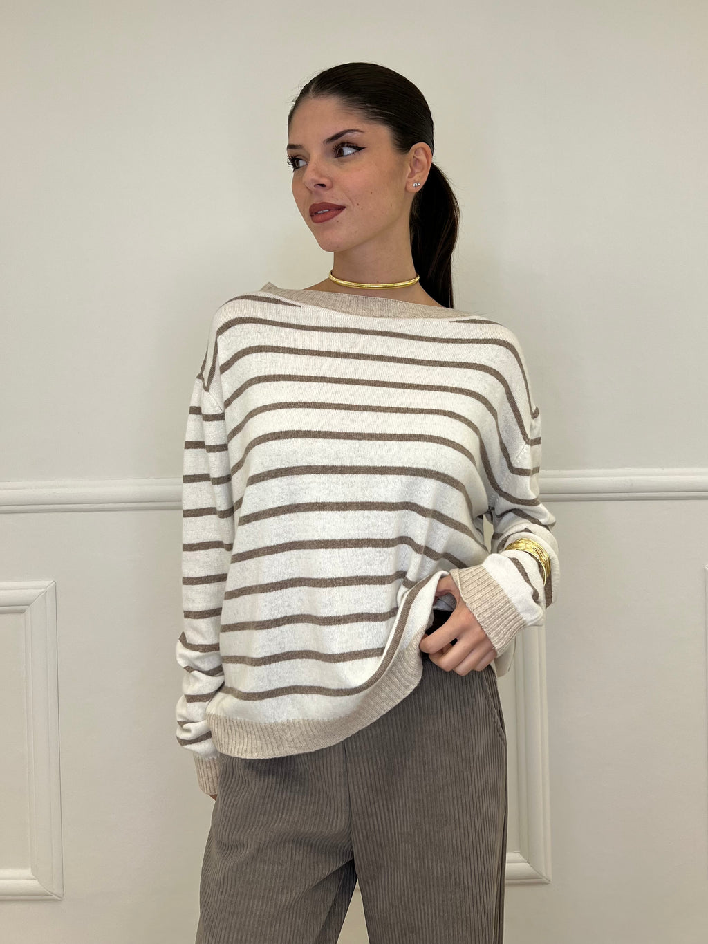 Maglia Cashmere Blend 10207 Panna