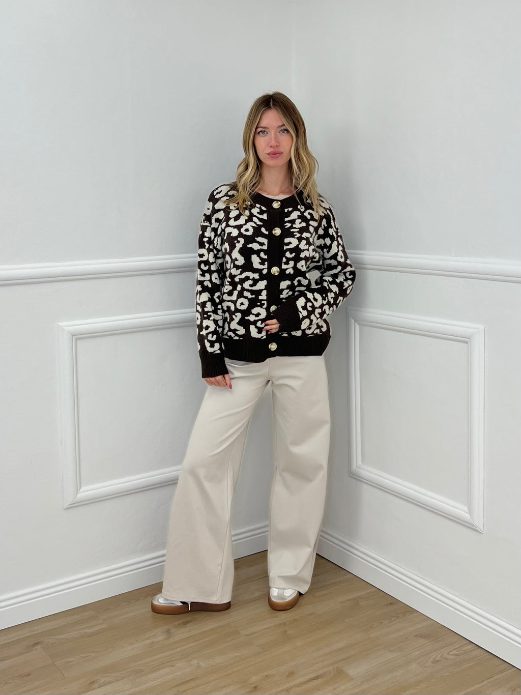 Cardigan Coreana Maculato 1907 Marrone