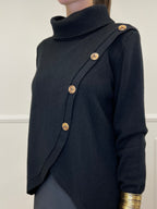 Maglia Sormontata Bottoni 9632 Nero