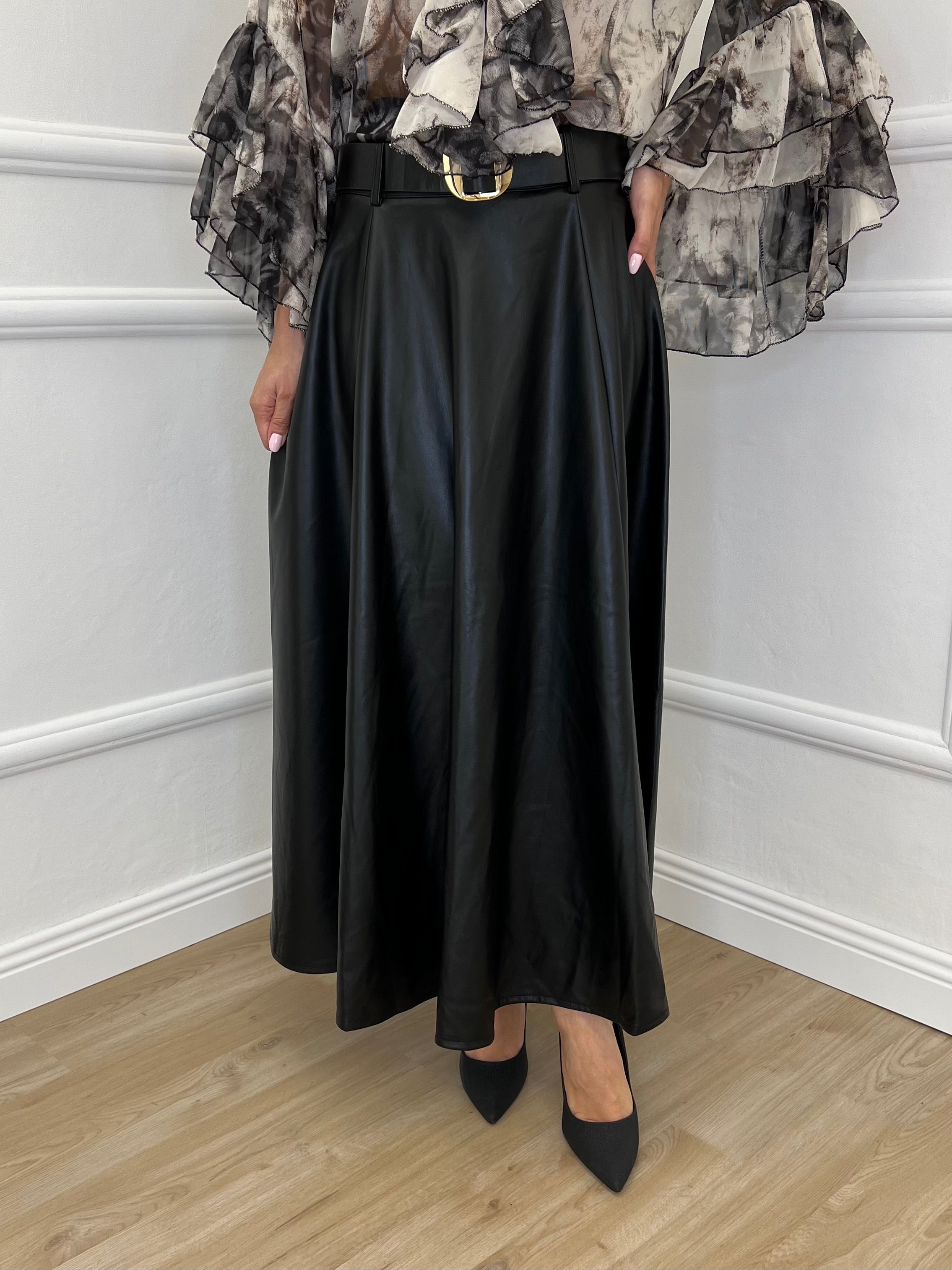 Gonna Ecopelle 8880 Nero - Bazar Abbigliamento