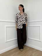 Camicia Fiori Coreana 2588-2 Marrone