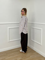 Camicia Cuori Ricamati 1255 Marrone