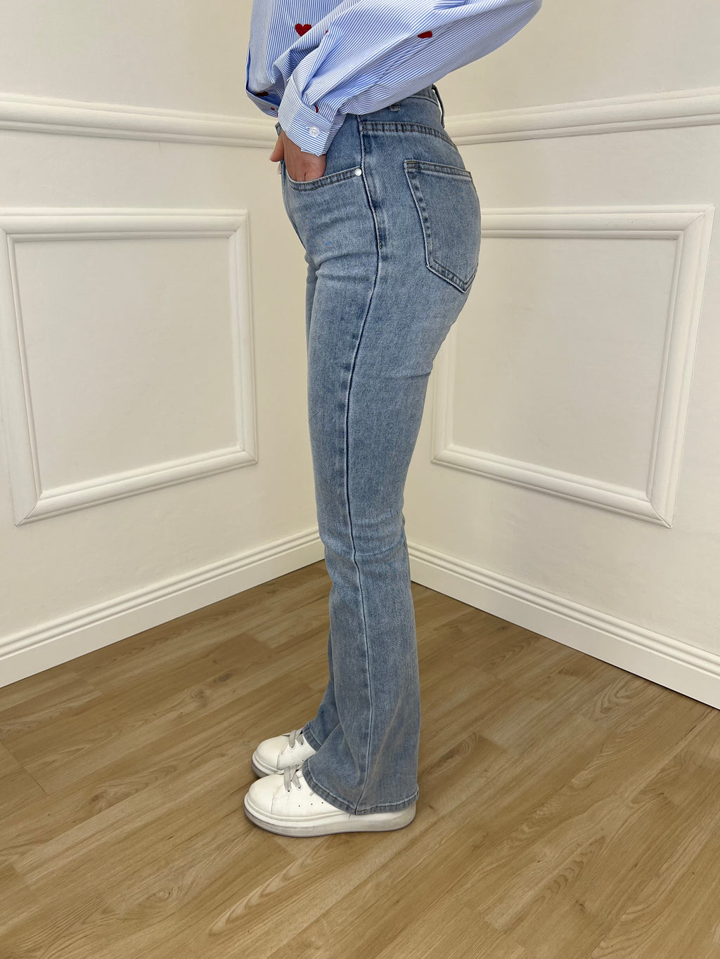 Jeans Flare Y557 Azzurro