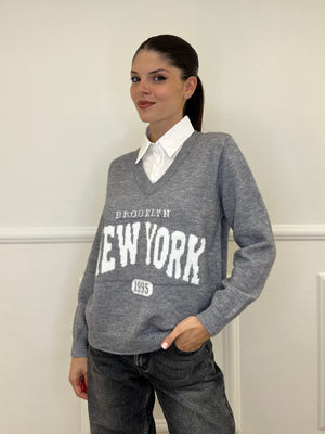 Maglia Camicia S11133 Grigio