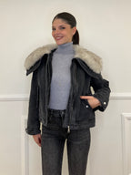 Fur Denim Jacket DL30037 Grey