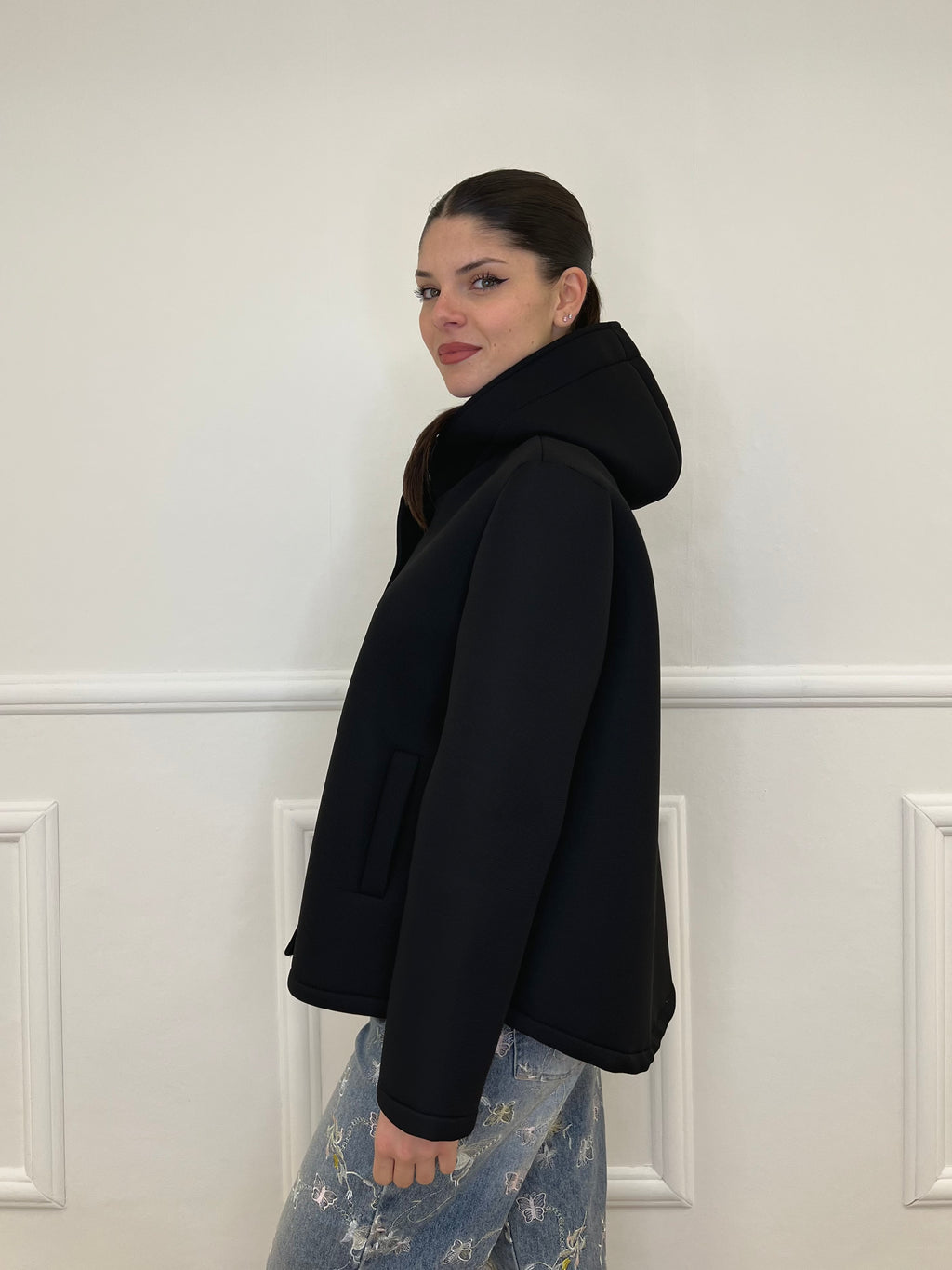 Giacca Neoprene Nido D'ape 26289 Nero