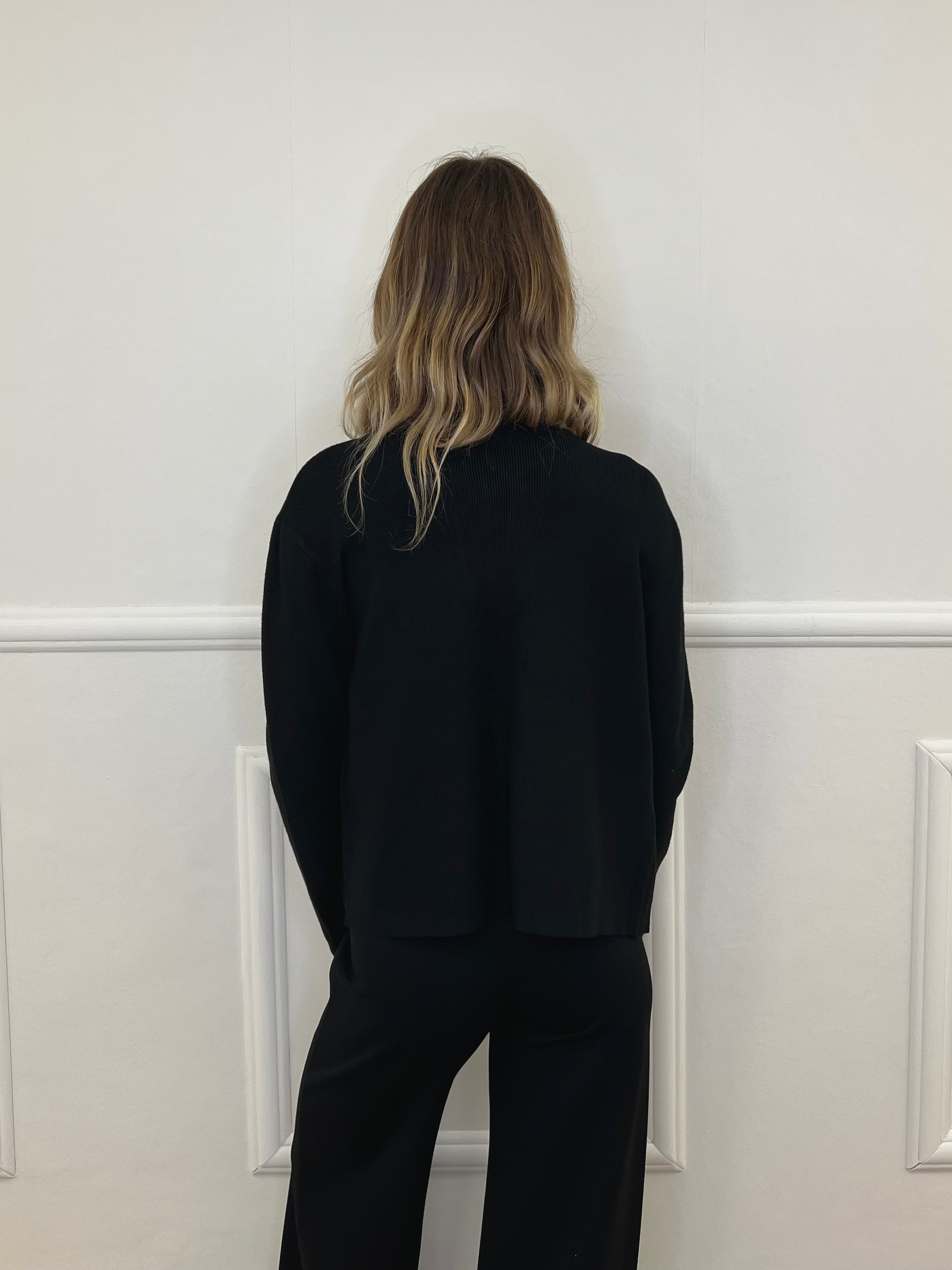 Cardigan Inserti Metallici E8066 Nero