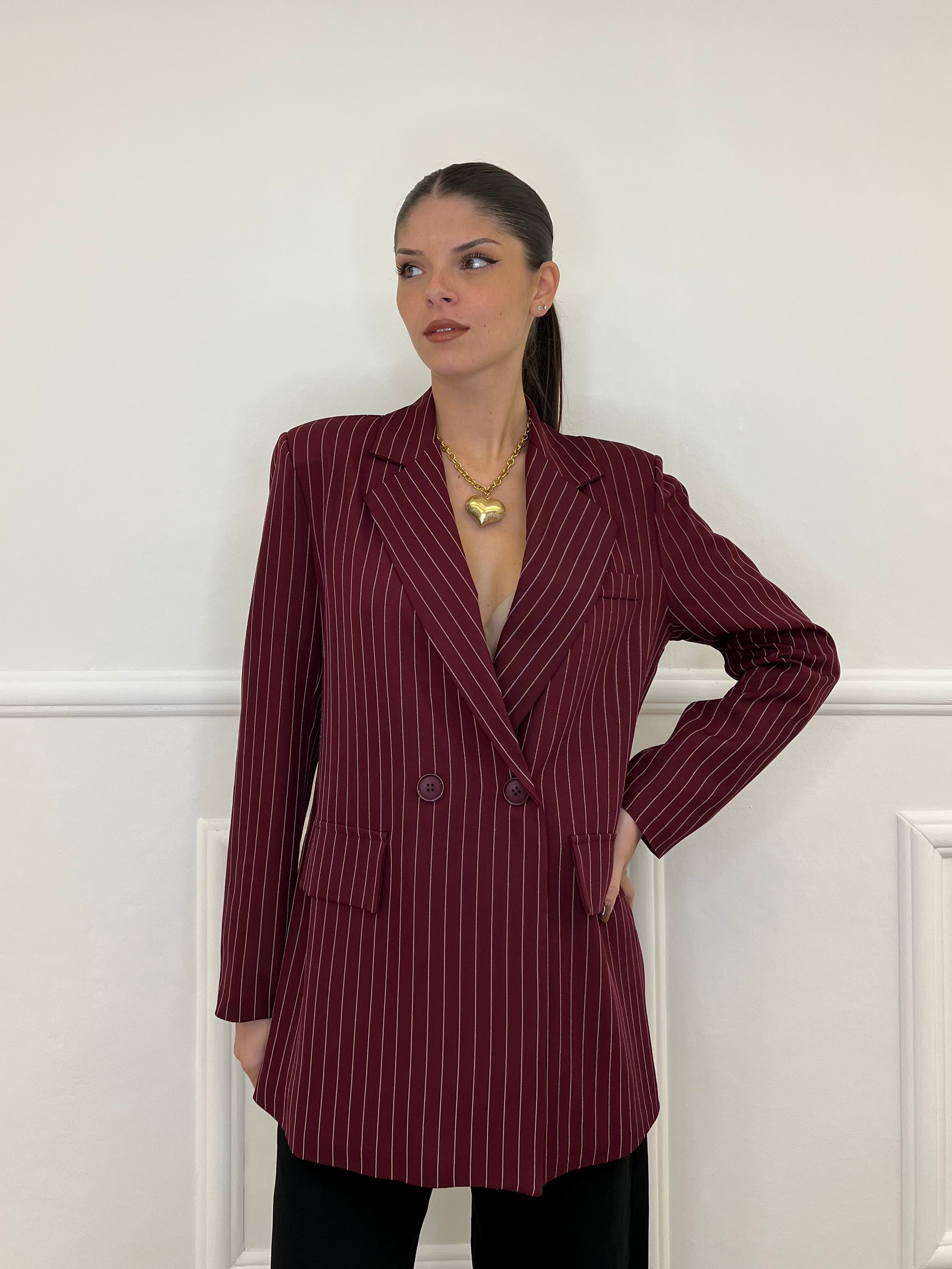 Giacca Gessata 3270 Burgundy