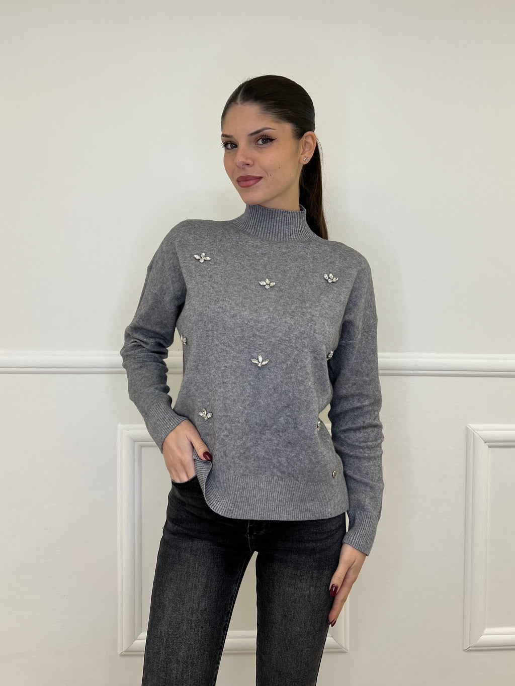 Lupetto Cristalli 28137 Grigio