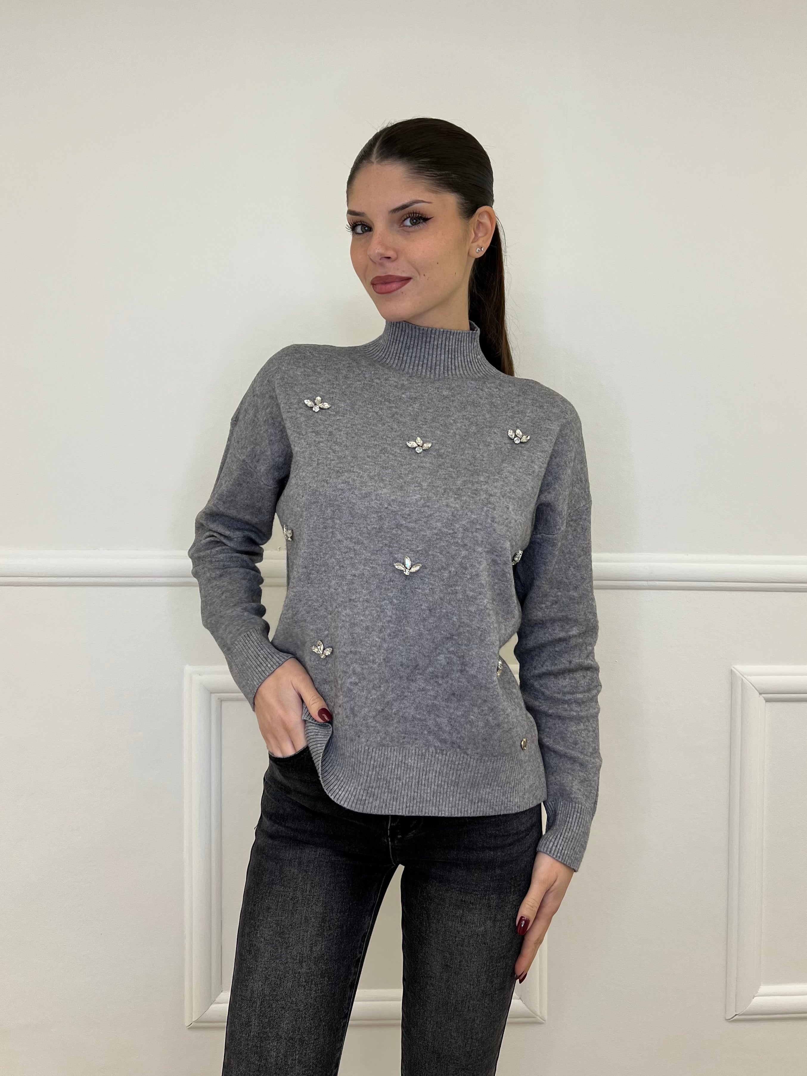 Lupetto Cristalli 28137 Grigio