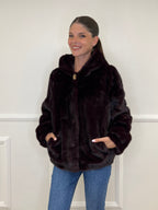 Pelliccia Gioiello Cappuccio C039 Bordeaux - Bazar Abbigliamento