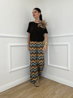 Maglia Cut Out Spilla Fiore 5688 Marrone