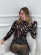 Maglia Ultralight con Cashmere Pois a Barchetta