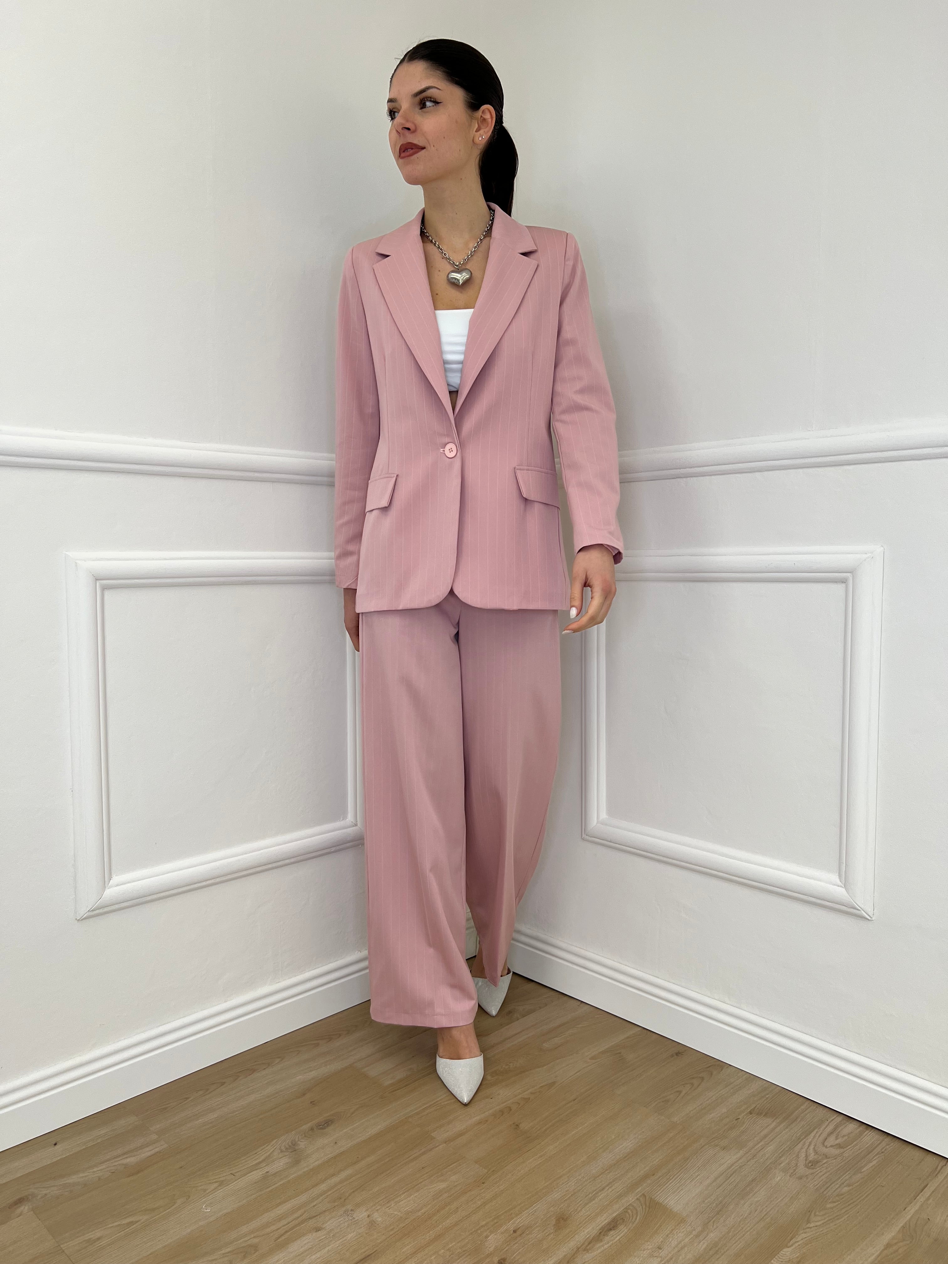 Tailleur Gessato G27636 Rosa