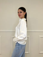 Blusa In Satin Con Spalline 10277 Bianco