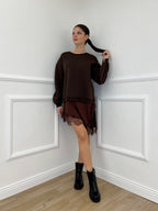 Felpa con Pizzo Lumina LD3849 Moro