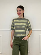 Maglia Righe Fiammata 0073 Verde