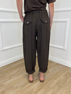 Pantalone Baggy Lino Coulisse 825772 Moro