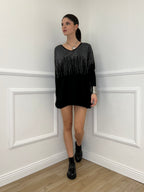 Maxi Maglia Strass 5292 Nero