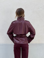 Trench Corto In Ecopelle 2610 Burgundy