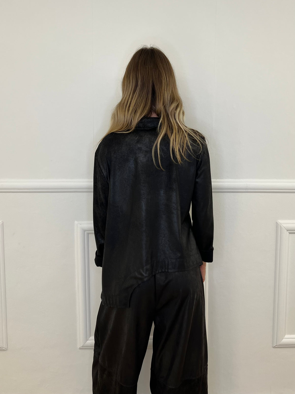 Giacca Zip Asimmetrica Used 5128 Nero