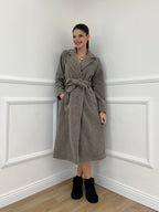 Cappotto Bouclé Cintura 91022 Taupe