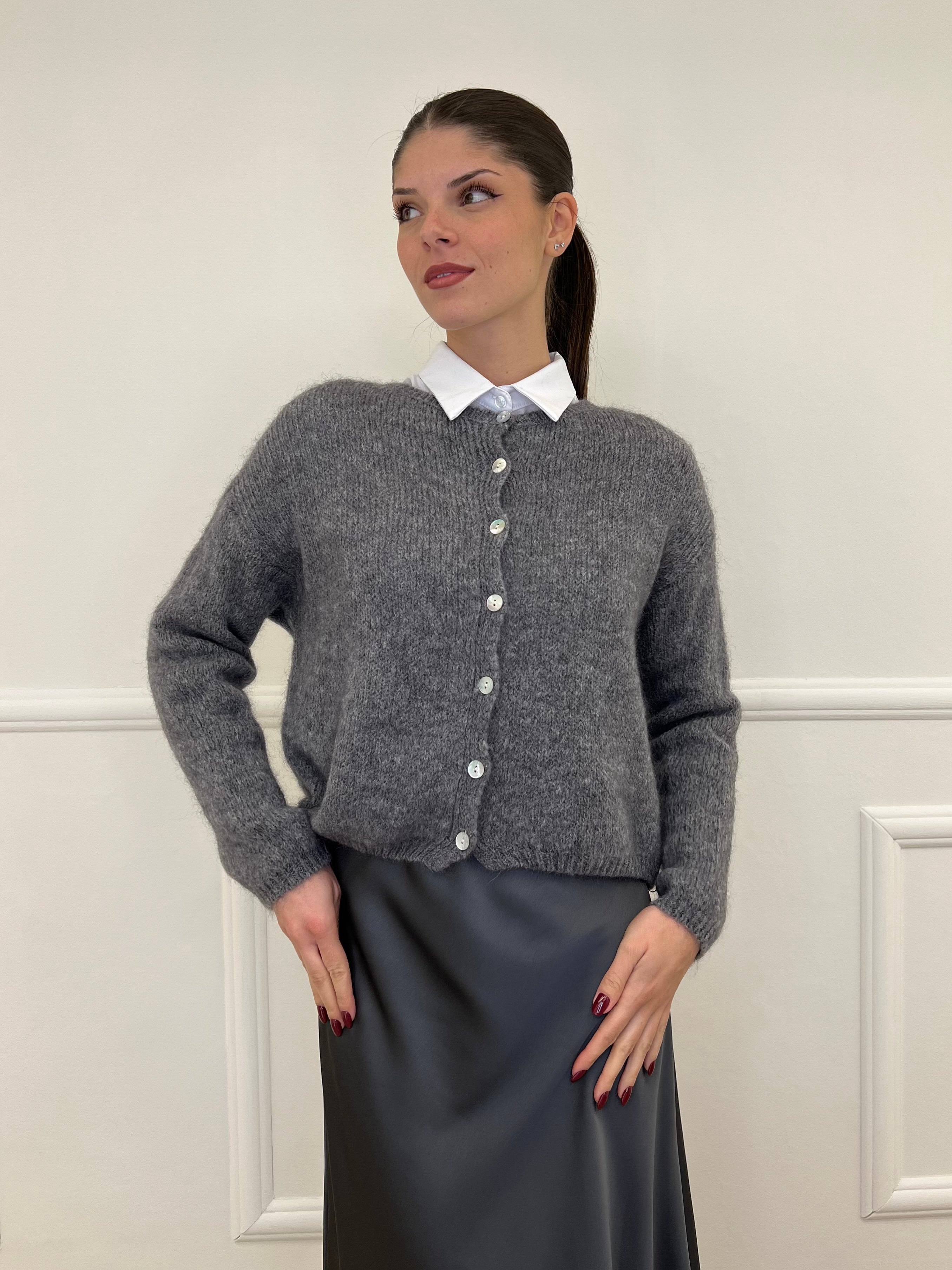 Cardigan Kid Mohair 5211 Grigio