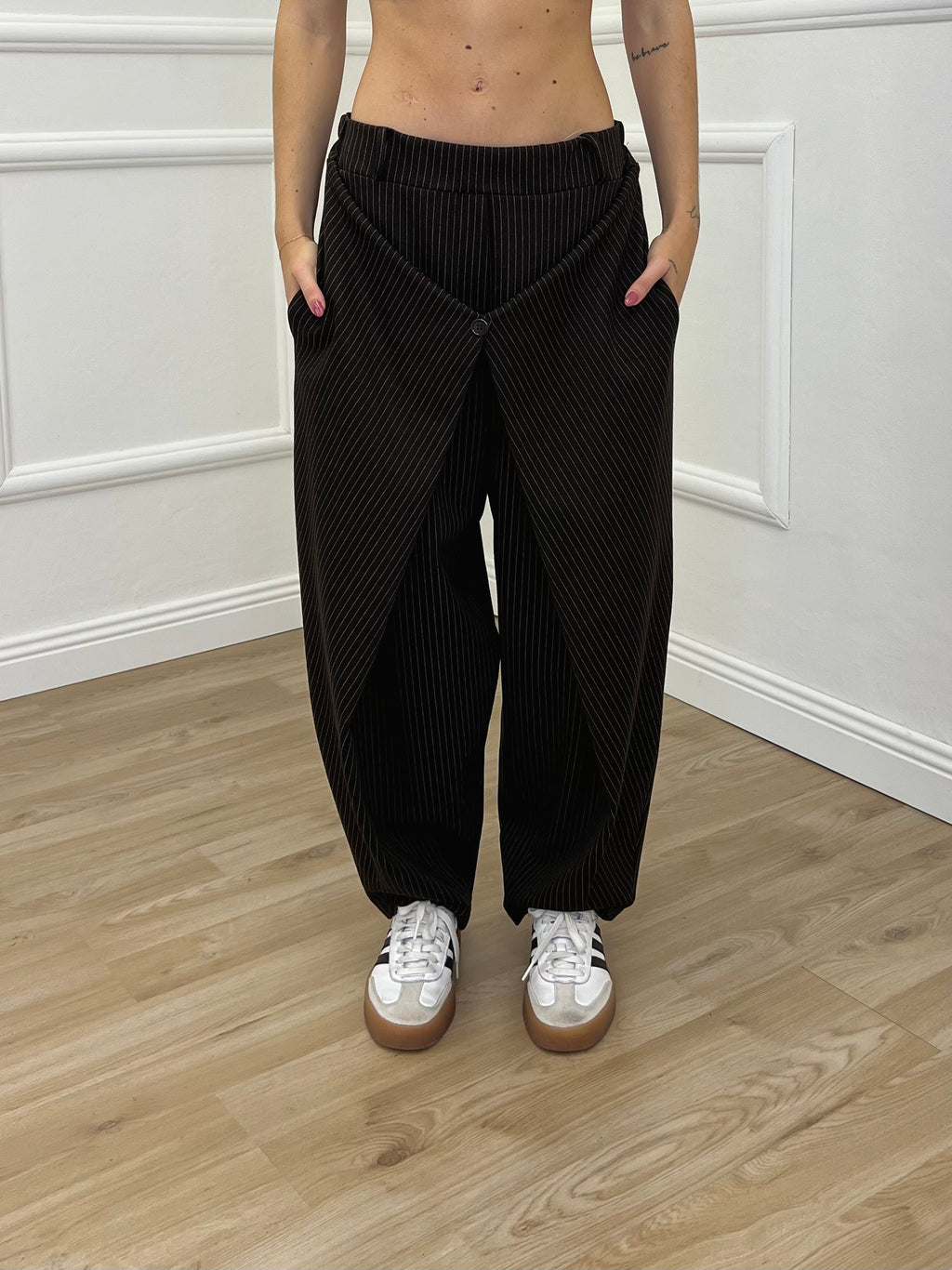 Pantalone Gessato Portafoglio PM 5970 Marrone