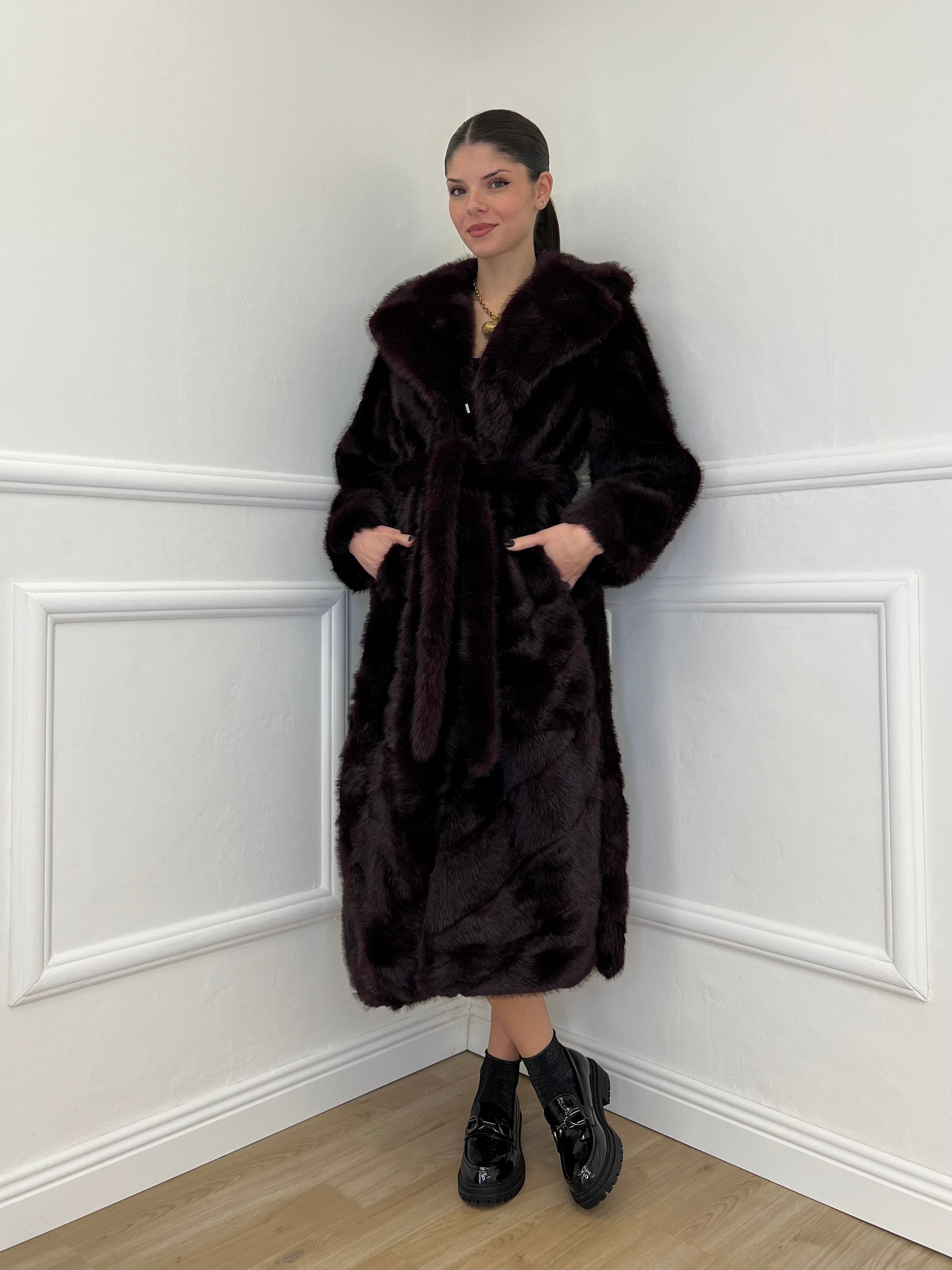 Pelliccia Lunga Fusciacca Y0223 Burgundy