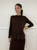 Maglia con Pizzo 60553 Moro