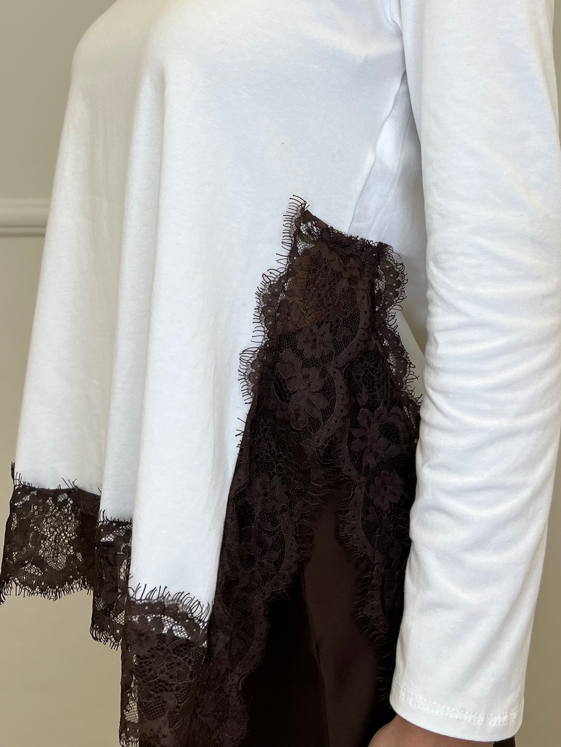 Maglia con Pizzo 55777 Bianco