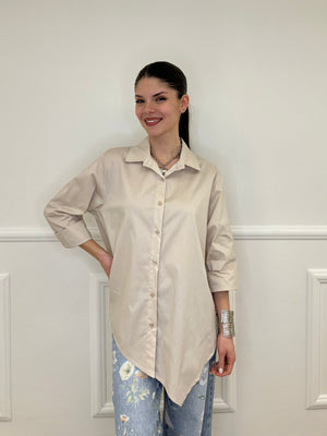 Camicia Asimmetrica 41915 Beige