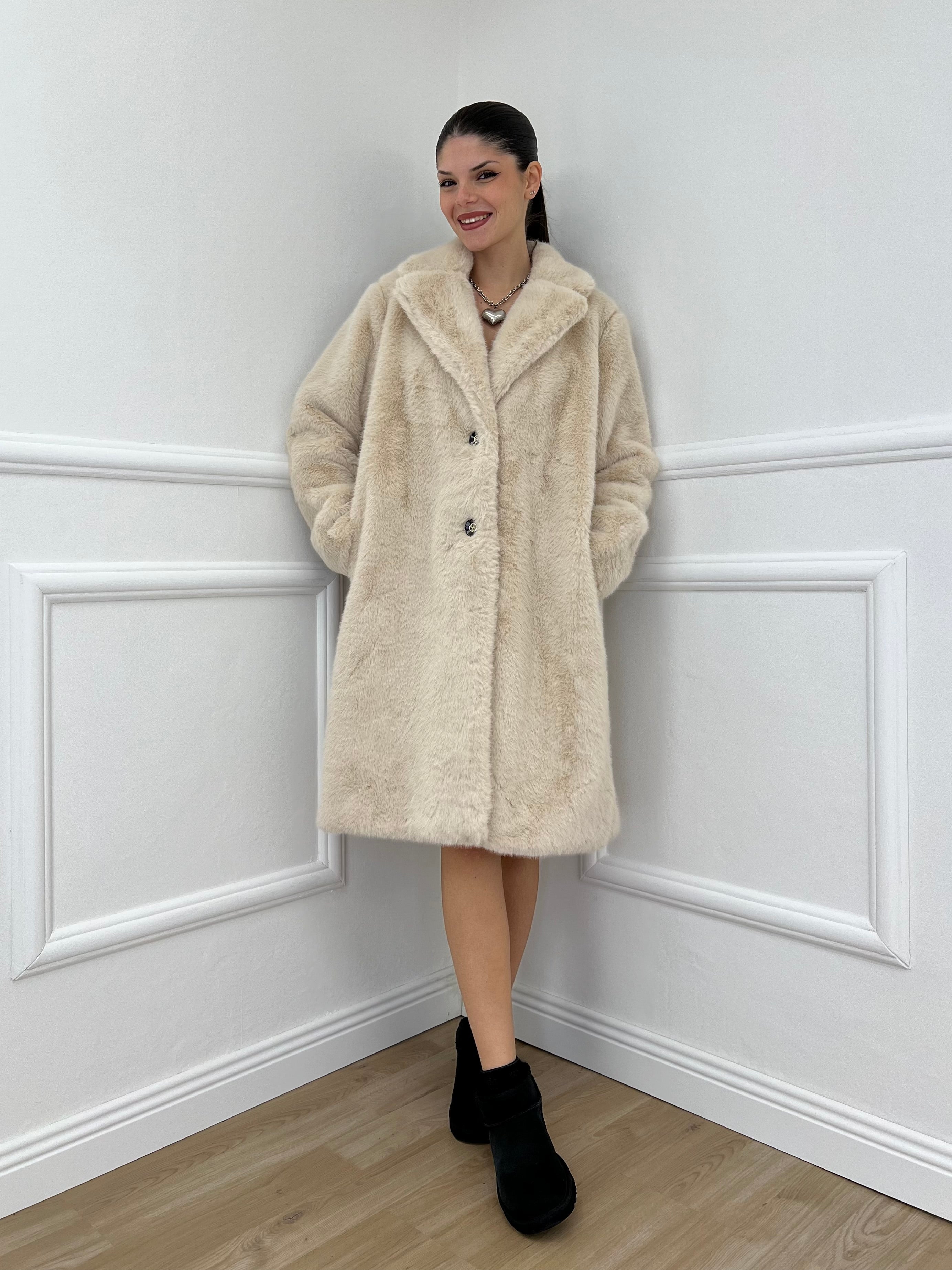 Cappotto Pelliccia 6619 Ecru