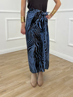 Gonna Pareo Zebra 199-765 Azzurro e Moro