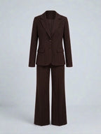 Tailleur Gessato Monopetto 83459 Marrone