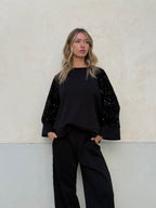 Tuta Inserti Paillettes L3110 Nero