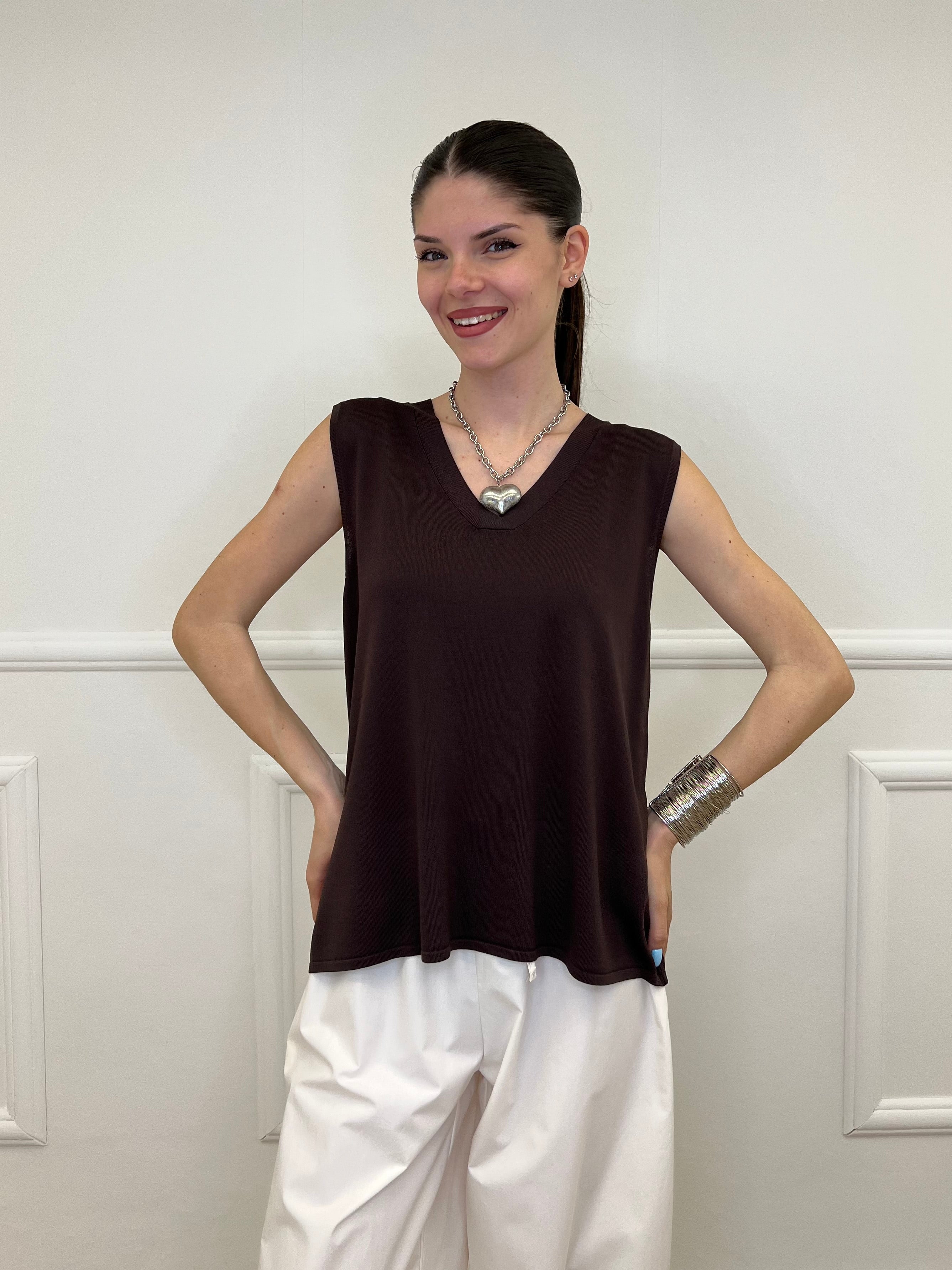 Maglia Derby Smanicata 6291 Marrone