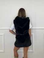 Maxi Gilet Pelliccia Fusciacca 26005 Nero