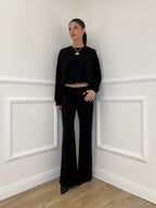 Felpa Crop 83625 Nero