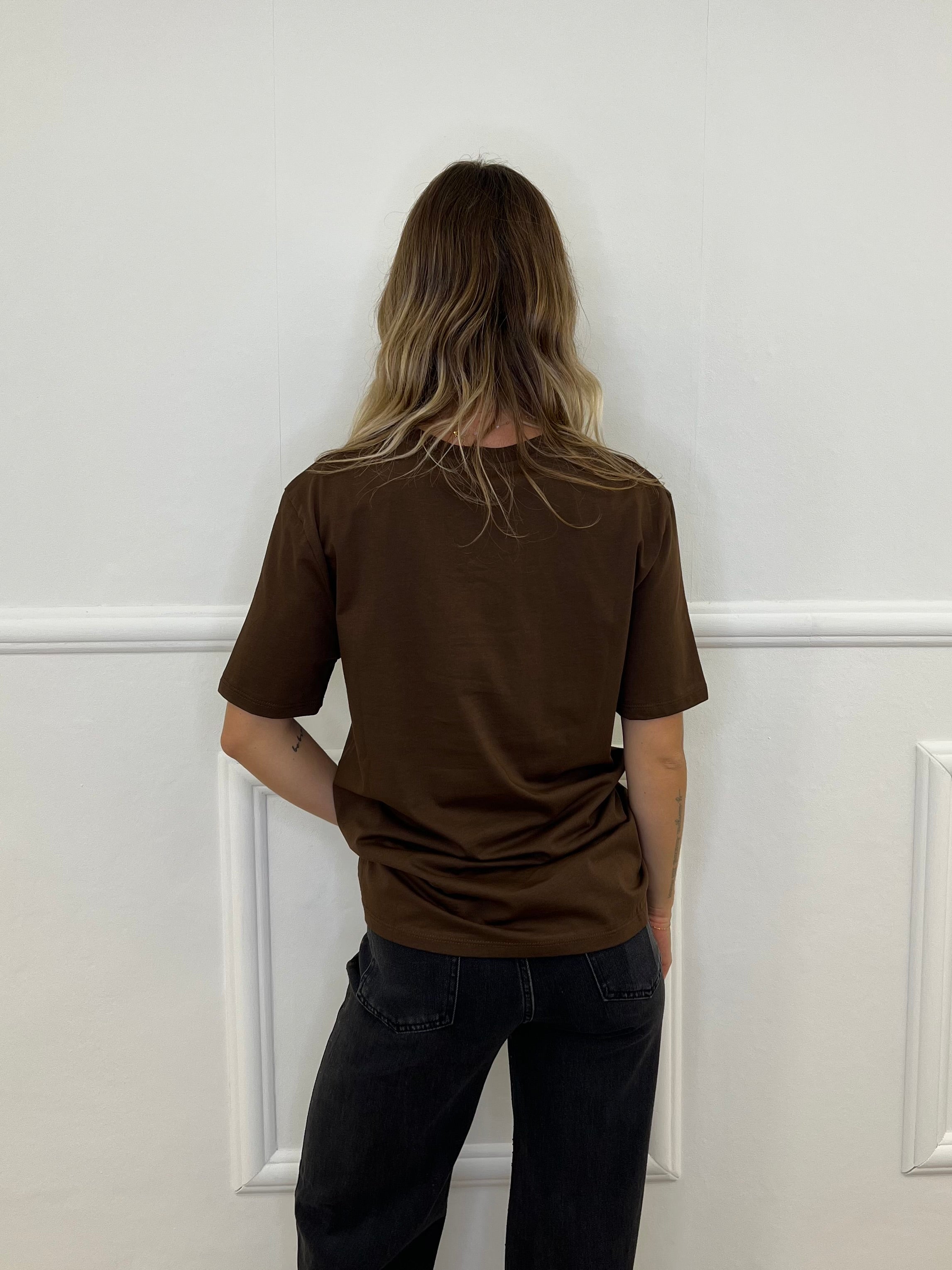 T-Shirt Over Lumina L8869 Marrone
