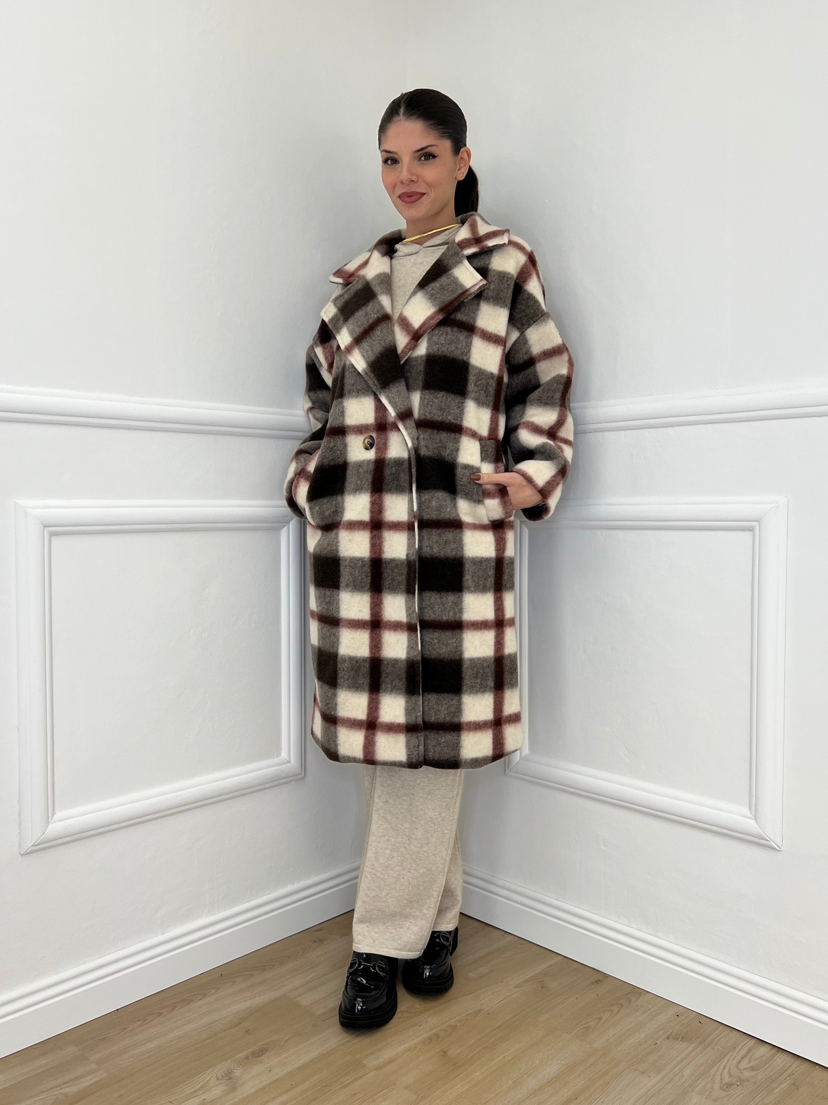 Cappotto Madras Doppiopetto 57080 Burgundy