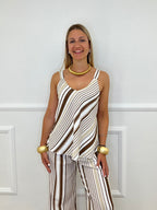 Top In Viscosa a Righe 3661 Camel